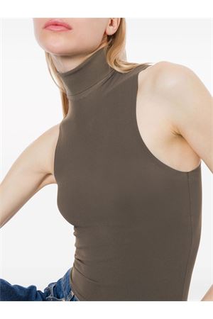 Khaki sleeveless roll-neck top PHILOSOPHY DI LORENZO SERAFINI | A088457010428